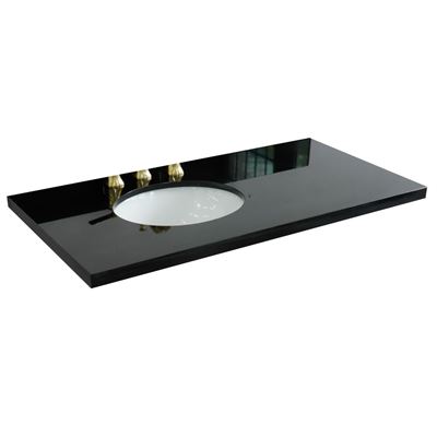 43" Black galaxy countertop and single oval left sink