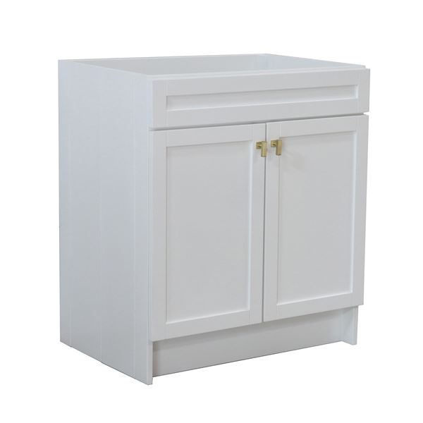 30 in. Single Sink Foldable Vanity Cabinet, White Finish 