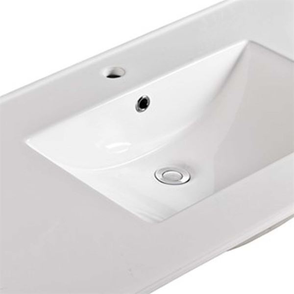 49 in. Single Sink Ceramic Top, Single-Hole
