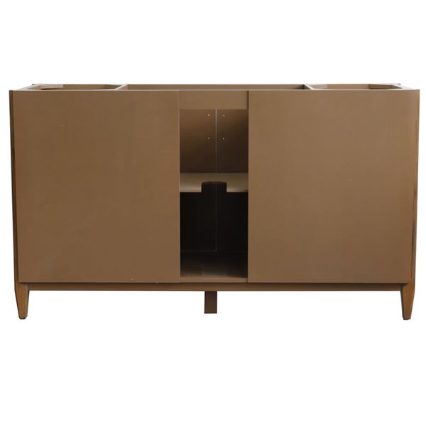 61" Single Sink Vanity in Walnut Finish With White Quartz and Oval Sink