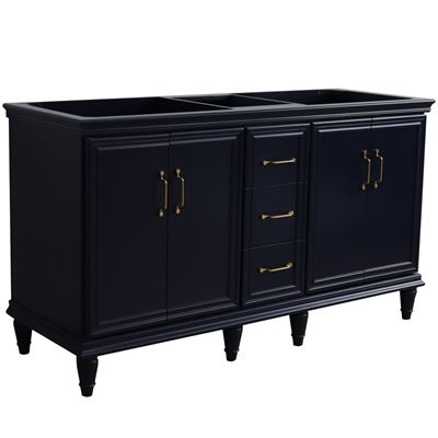 60" Double vanity in Blue finish - cabinet only
