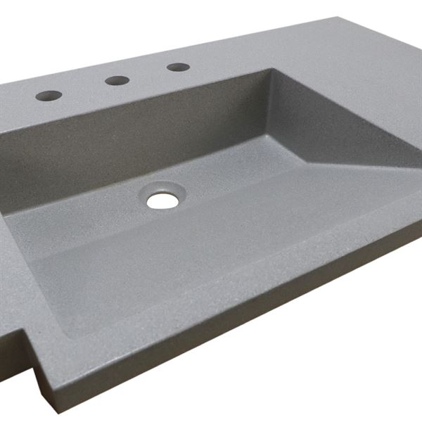 31 in. Single Concrete Ramp Sink Top - Gray