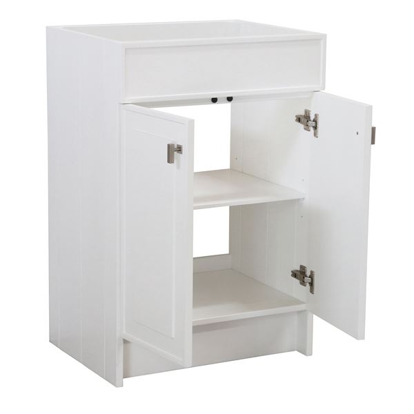 23 in. Single Sink Foldable Vanity Cabinet, White Finish 