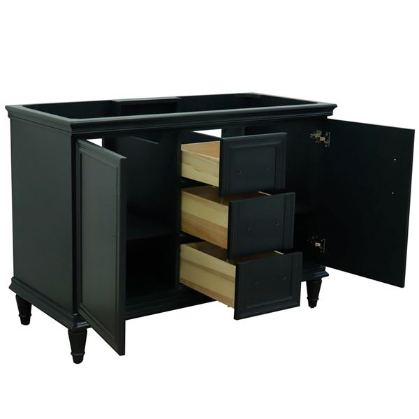 48 in. Double  Vanity in Dark Gray- Cabinet Only- Black Handles