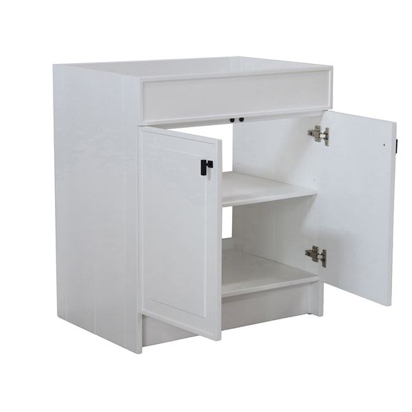 30 in. Single Sink Foldable Vanity Cabinet, White Finish 