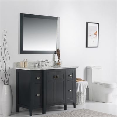 49" Single vanity-dark gray-white marble top