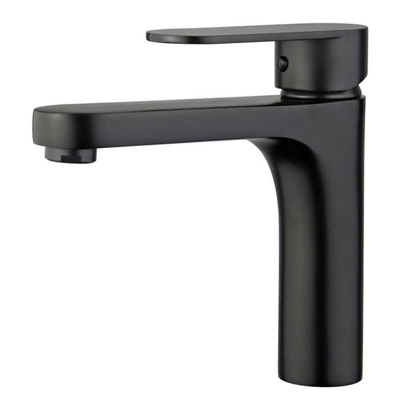 DISCONTINUED : Donostia Single Handle Bathroom Vanity Faucet without Overflow in New Black