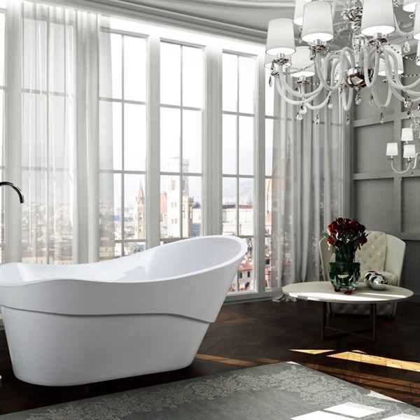 Bari 67 in. Freestanding Bathtub in Glossy White