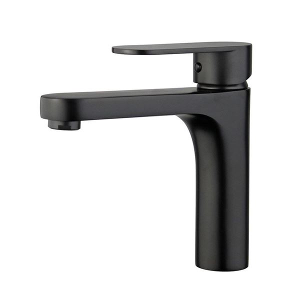 DISCONTINUED : Donostia Single Handle Bathroom Vanity Faucet without Overflow in New Black