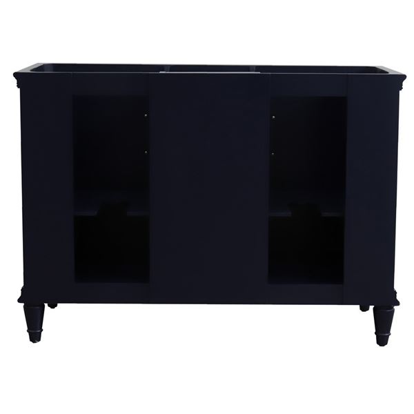 49" Double vanity in Blue finish with Black galaxy and round sink