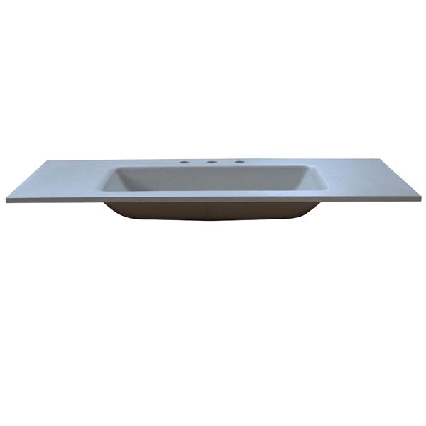 49 in. Single Dark Gray Concrete Top with Rectangle Sink