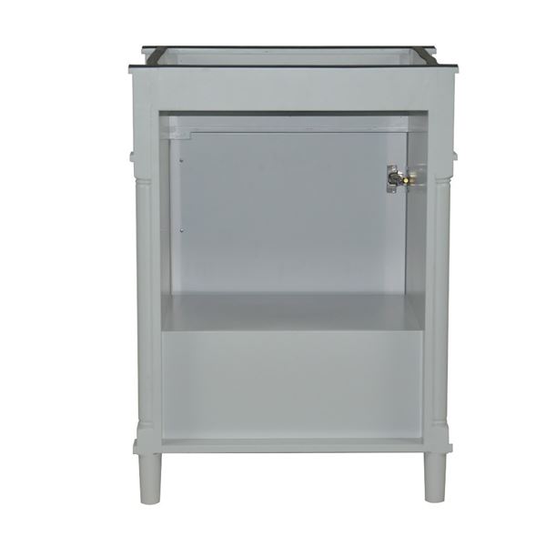 Napa 24" SINGLE VANITY IN L/GRAY WITH WHITE CARRRA MARBLE TOP