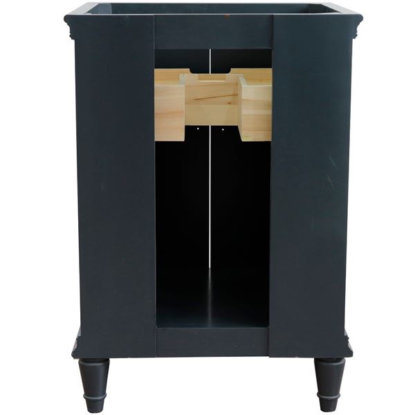 24 in. Single Vanity in Dark Gray Finish- Cabinet Only- Black Handles