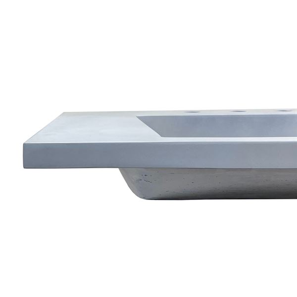 31 in. Single Concrete Ramp Sink Top with Slope, Light Gray