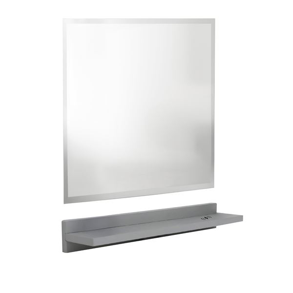 24" Wireless Charging Shelf and Frameless Mirror Set