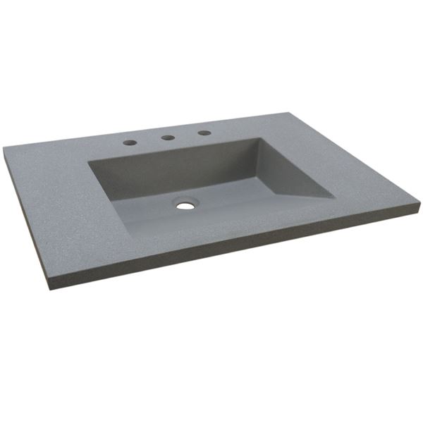 31 in. Single Concrete Ramp Sink Top -Gray
