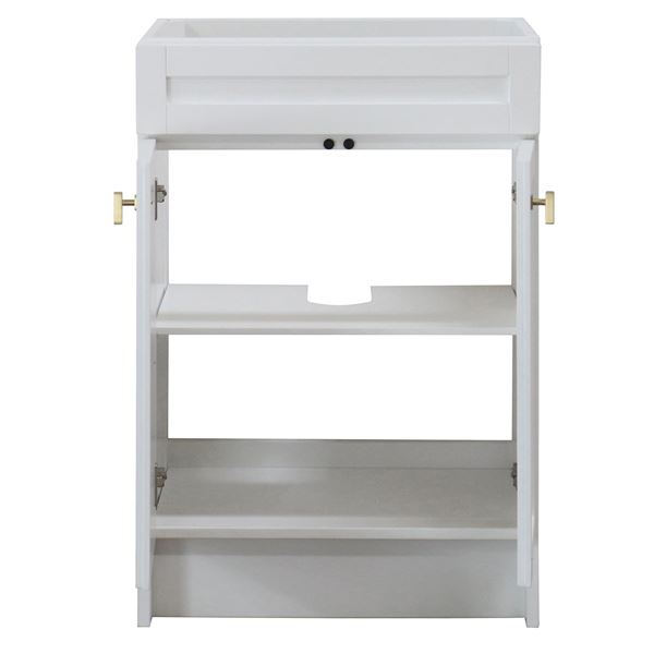 23 in. Single Sink Foldable Vanity Cabinet, White Finish 