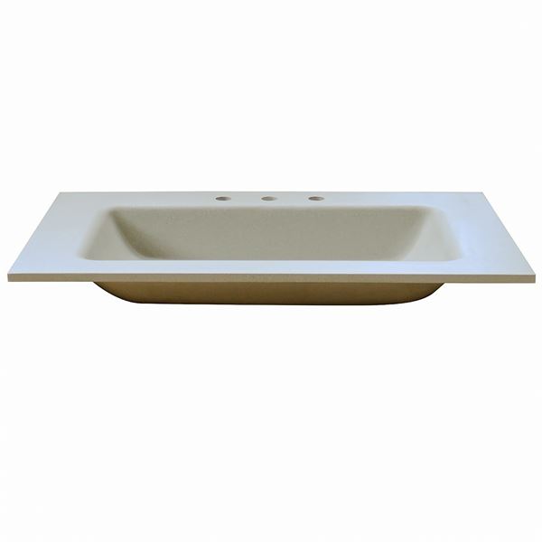 37 in. Single Concrete Top with Rectangle Sink- Dark Gray Finish *53688