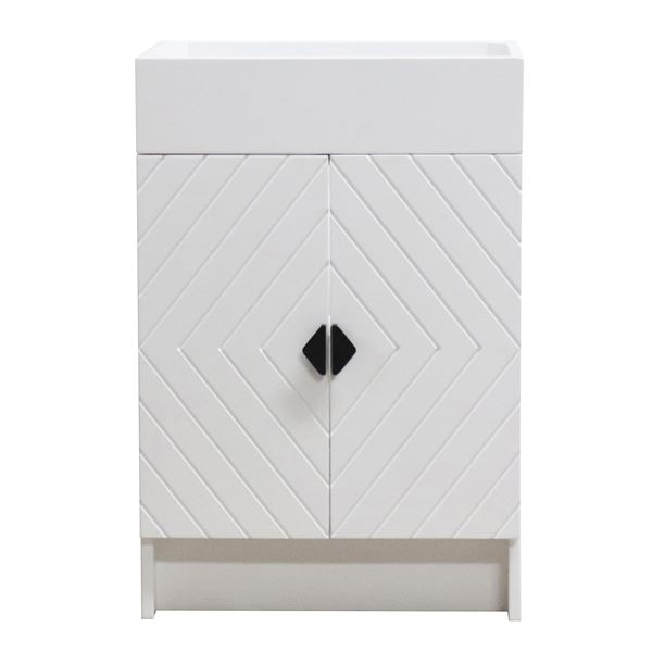 23 in. Single Sink Foldable Vanity Cabinet, White Finish 