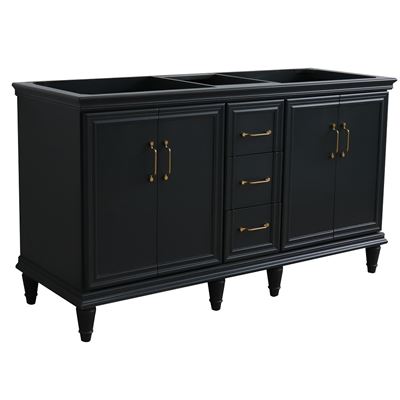60" Double vanity in Dark Gray finish - cabinet only
