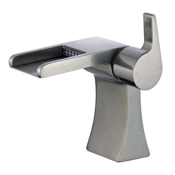 DISCONTINUED : Salamanca Single Handle Bathroom Vanity Faucet in Brushed Nickel without Overflow