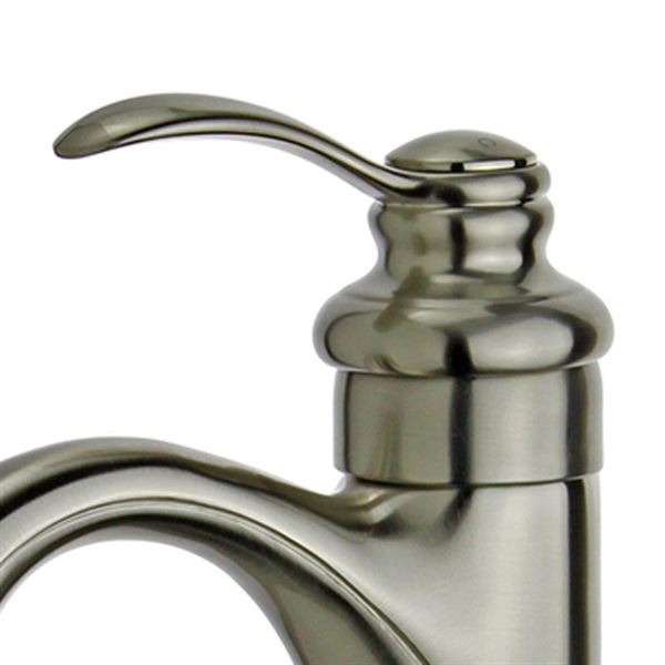 DISCONTINUED : Madrid Single Hole Single Handle Bathroom Faucet with Overflow in Brushed Nickel