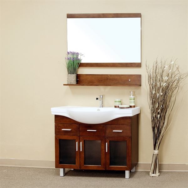 39.8 in Single sink vanity-wood-walnut