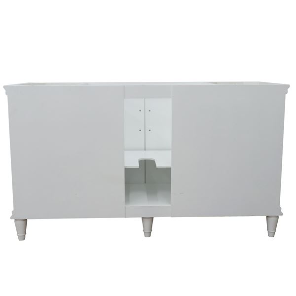 61" Single Vanity in White Finish With White Quartz and Oval Sink