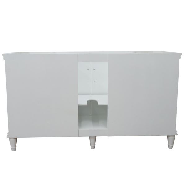 60" Single vanity in White finish- cabinet only
