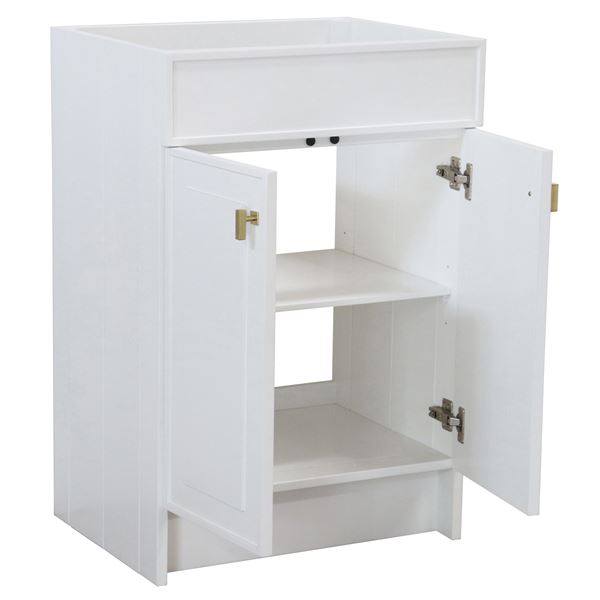 23 in. Single Sink Foldable Vanity Cabinet, White Finish 