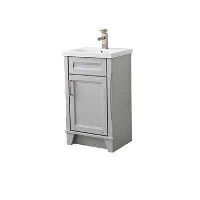 20 in. Single Sink Vanity in Light Gray Finish with White Ceramic Sink Top