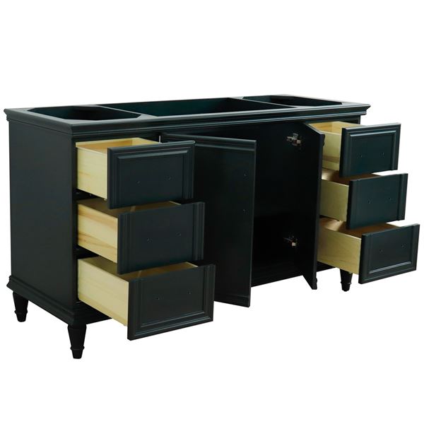 60 in. Single Vanity in Dark Gray Finish- Cabinet Only- Black Handles