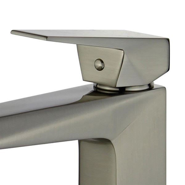 DISCONTINUED : Valencia Single Handle Bathroom Vanity Faucet with Overflow in Brushed Nickel