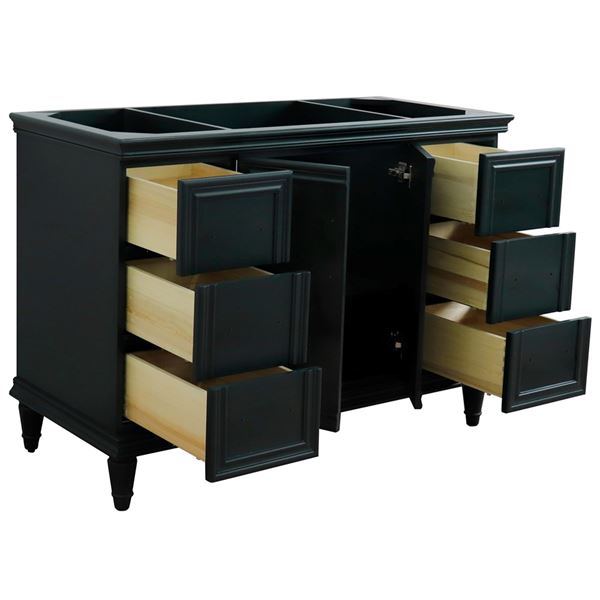 48 in. Single Vanity in Dark Gray- Cabinet Only- Black Handles