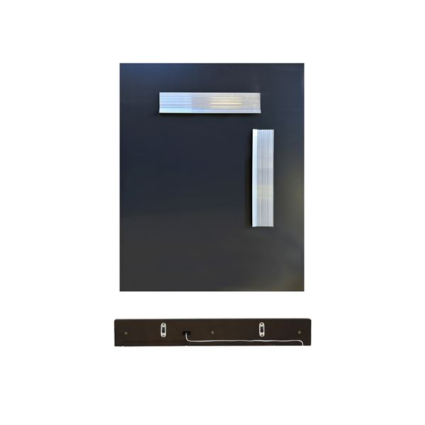 24" Rustic Wood Wireless Charging Shelf and Frameless Mirror Set