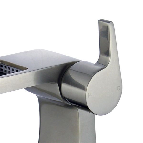 DISCONTINUED : Salamanca Single Handle Bathroom Vanity Faucet in Brushed Nickel without Overflow