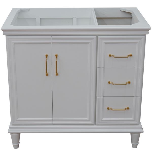 36" Single vanity in White finish- left door- cabinet only