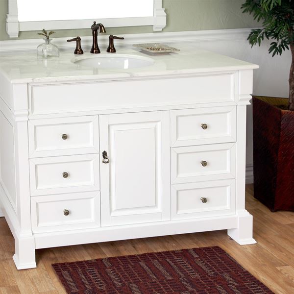 50 in Single sink vanity-wood-white 