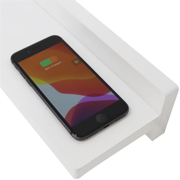 24" White Wireless Charging Shelf and Frameless Mirror Set