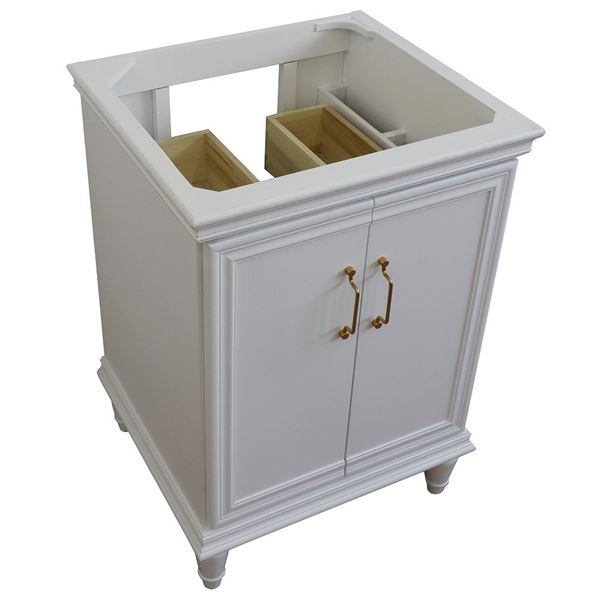 24" Single vanity in White finish- cabinet only