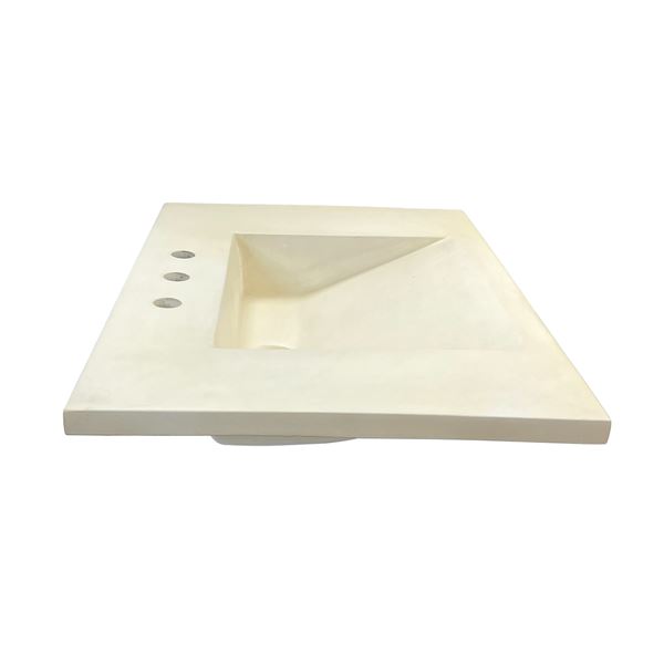31 in. Single Concrete Ramp Sink Top with Slope, Cream 