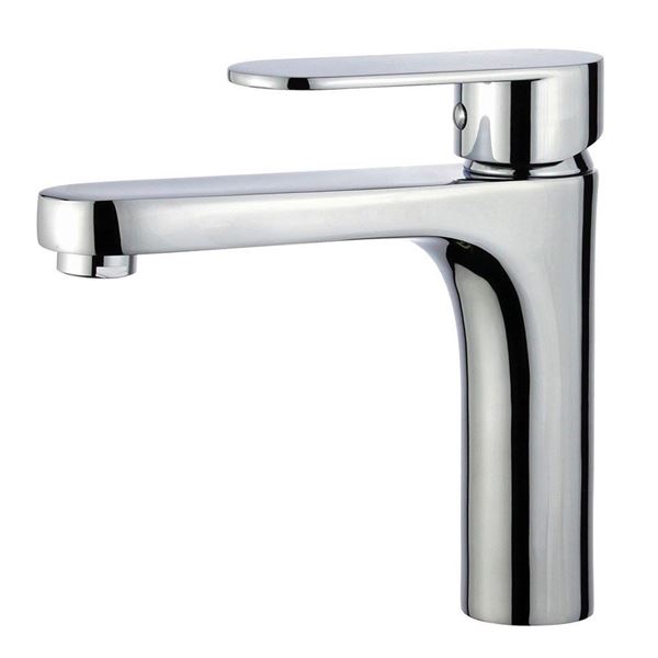 DISCONTINUED : Donostia Single Handle Bathroom Vanity Faucet with Overflow in Polished Chrome