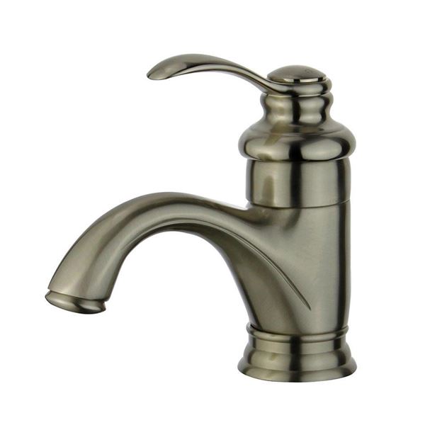 DISCONTINUED :Barcelona Single Hole Single Handle Bathroom Faucet without Overflow in Brushed Nickel