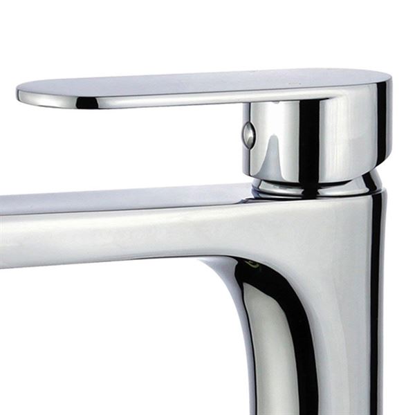 DISCONTINUED : Donostia Single Handle Bathroom Vanity Faucet with Overflow in Polished Chrome