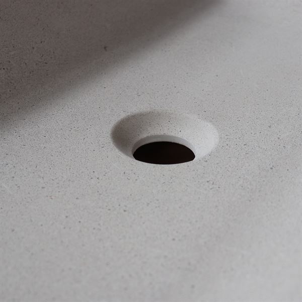 49 in. Single Slate White Concrete Top with Right Side Rectangle Sink