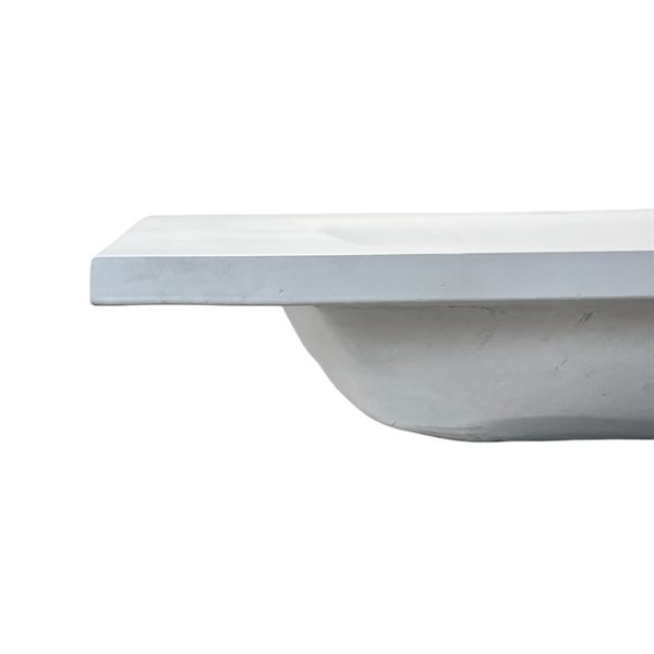 31 in. Single Concrete Ramp Sink Top with Rectangle Sink, White 