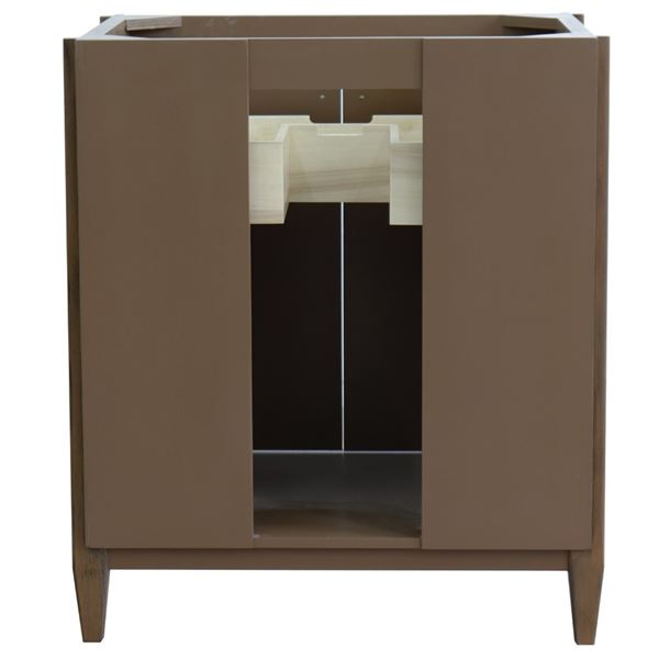 31" Single Sink Vanity in Walnut Finish With White Quartz With Oval Sink