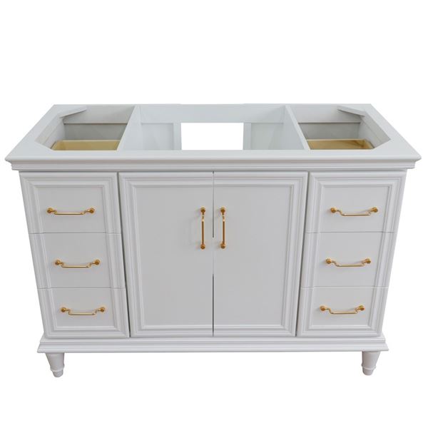 48" Single vanity in White finish- cabinet only