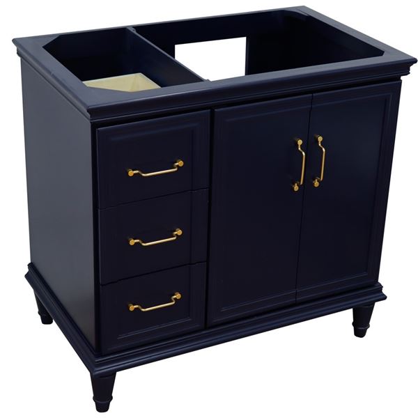 36" Single vanity in Blue finish- right door- cabinet only
