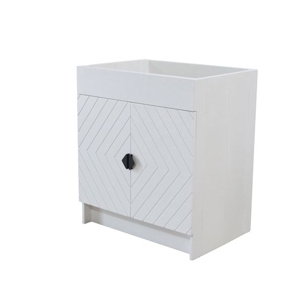 30 in. Single Sink Foldable Vanity Cabinet, White Finish 